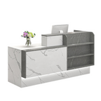 Modern Reception Counter Display Shelf with Storage for Gym, Retail & Convenience Stores