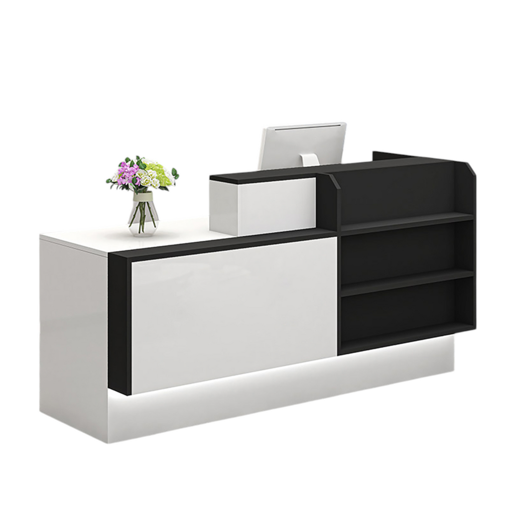 Modern Reception Counter Display Shelf with Storage for Gym, Retail & Convenience Stores