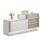Modern Reception Counter Display Shelf with Storage for Gym, Retail & Convenience Stores