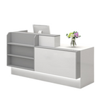 Modern Reception Counter Display Shelf with Storage for Gym, Retail & Convenience Stores