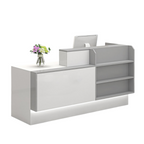 Modern Reception Counter Display Shelf with Storage for Gym, Retail & Convenience Stores