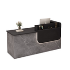 Premium Reception Counter with Display Shelves and LED Lighting for Retail & Office