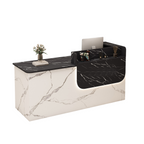 Premium Reception Counter with Display Shelves and LED Lighting for Retail & Office
