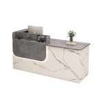 Premium Reception Counter with Display Shelves and LED Lighting for Retail & Office