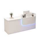 Premium Reception Counter with Display Shelves and LED Lighting for Retail & Office