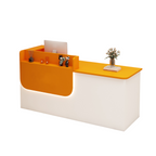 Premium Reception Counter with Display Shelves and LED Lighting for Retail & Office