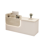 Premium Reception Counter with Display Shelves and LED Lighting for Retail & Office