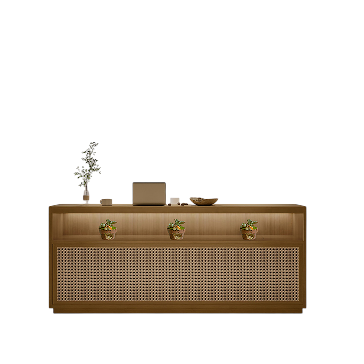 Wabi Sabi Style Reception Desk Counter for Boutique, Salon and Guesthouse