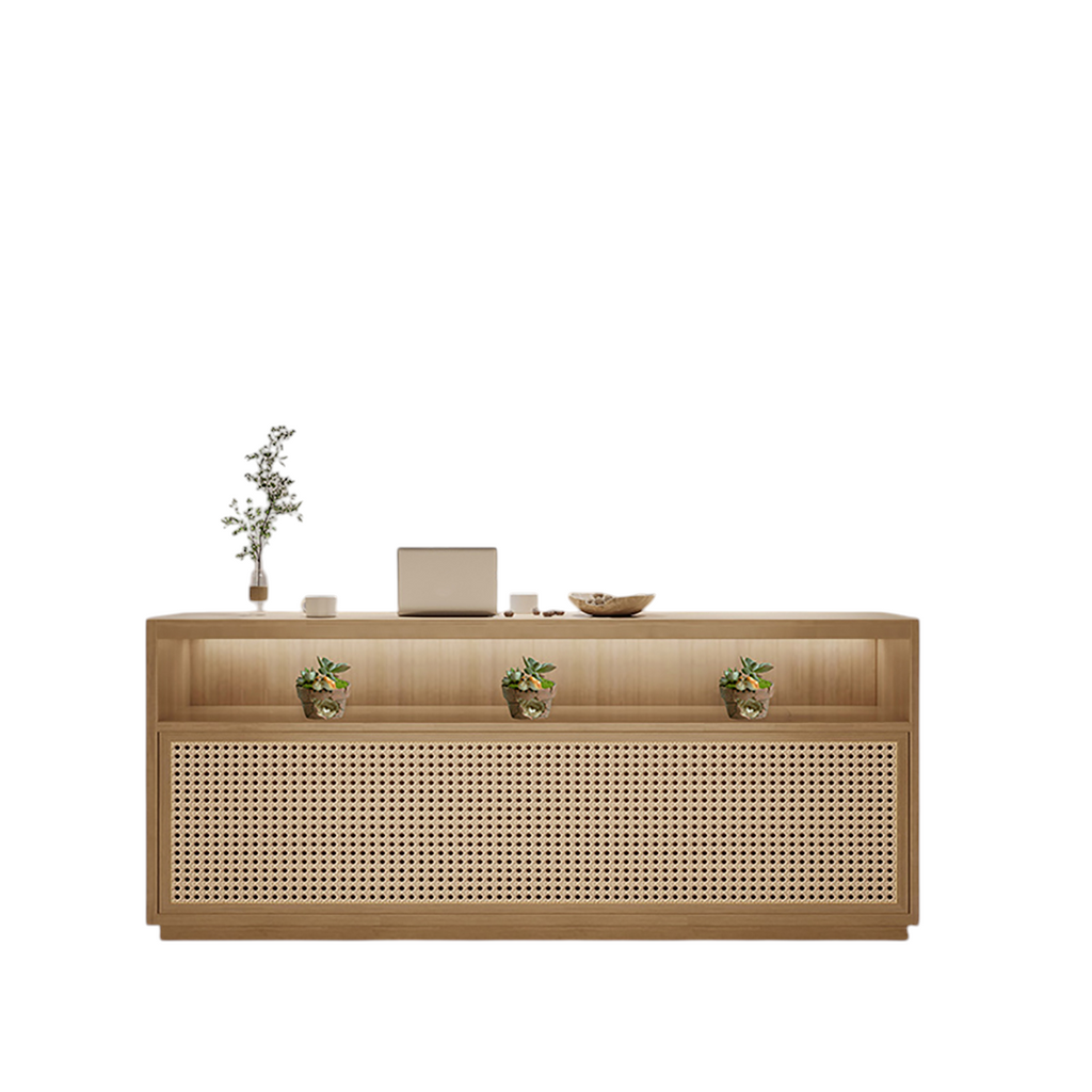 Wabi Sabi Style Reception Desk Counter for Boutique, Salon and Guesthouse