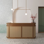 Natural Woven Reception Desk Counter for Boutique, Salon and Retail Store | ArvionFurn