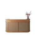 Natural Woven Reception Desk Counter for Boutique, Salon and Retail Store | ArvionFurn