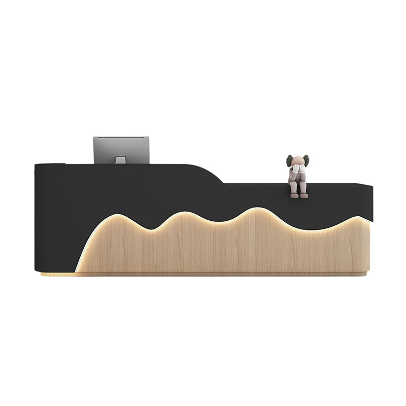 ArvionFurn LED Reception Desk Counter, 120–400cm, Custom Logo, No Assembly