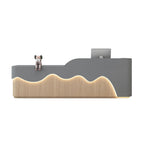 ArvionFurn LED Reception Desk Counter, 120–400cm, Custom Logo, No Assembly