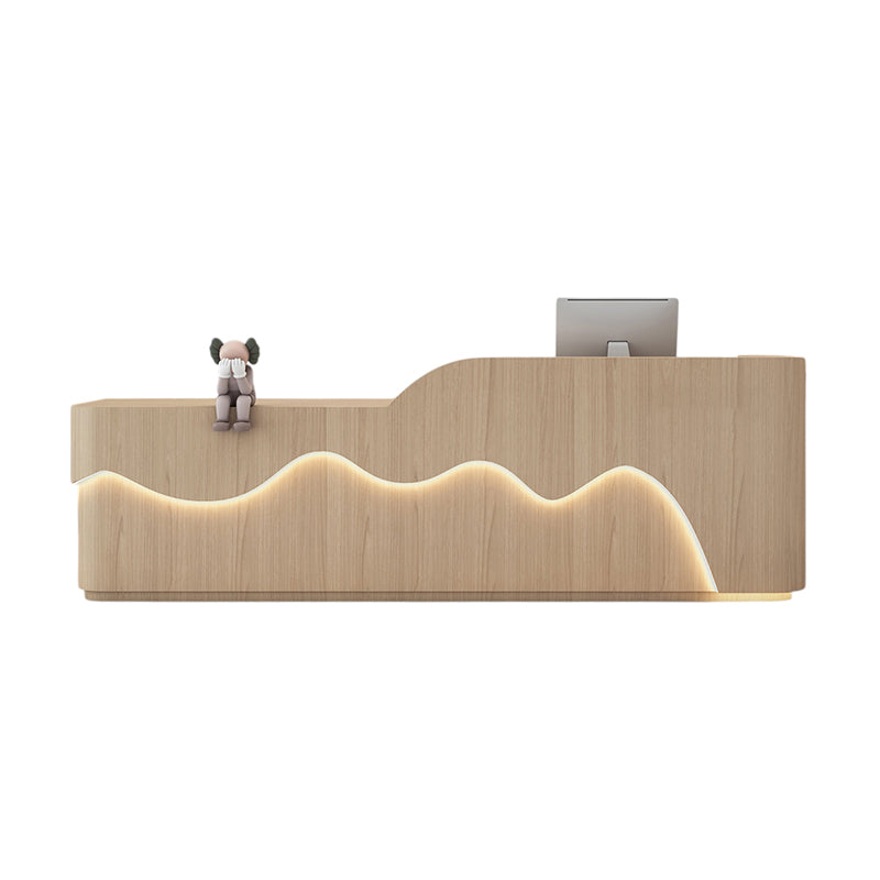 ArvionFurn LED Reception Desk Counter, 120–400cm, Custom Logo, No Assembly