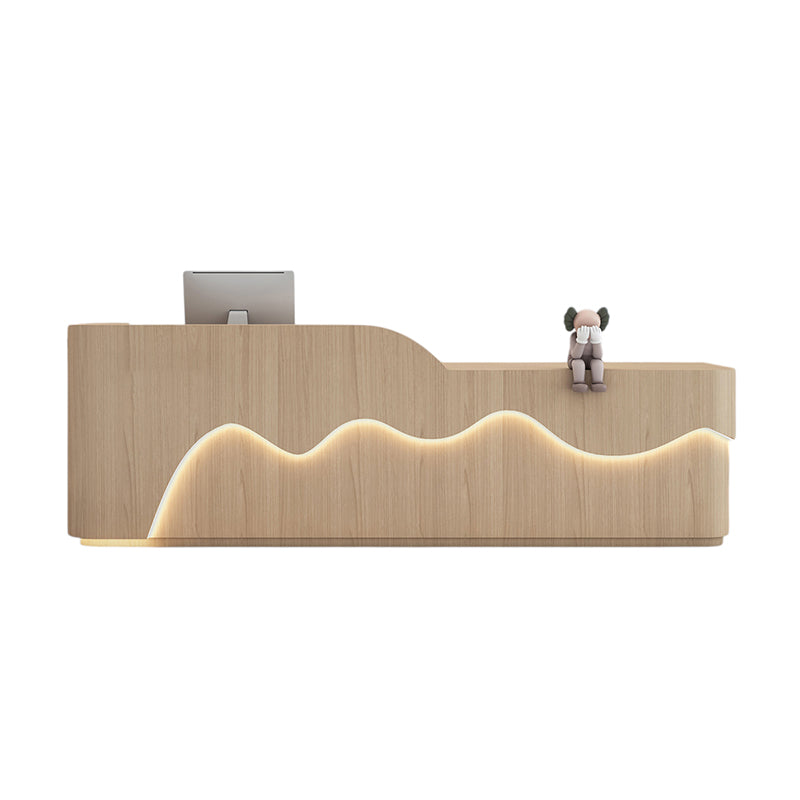 ArvionFurn LED Reception Desk Counter, 120–400cm, Custom Logo, No Assembly