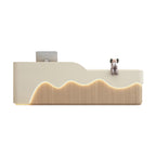 ArvionFurn LED Reception Desk Counter, 120–400cm, Custom Logo, No Assembly