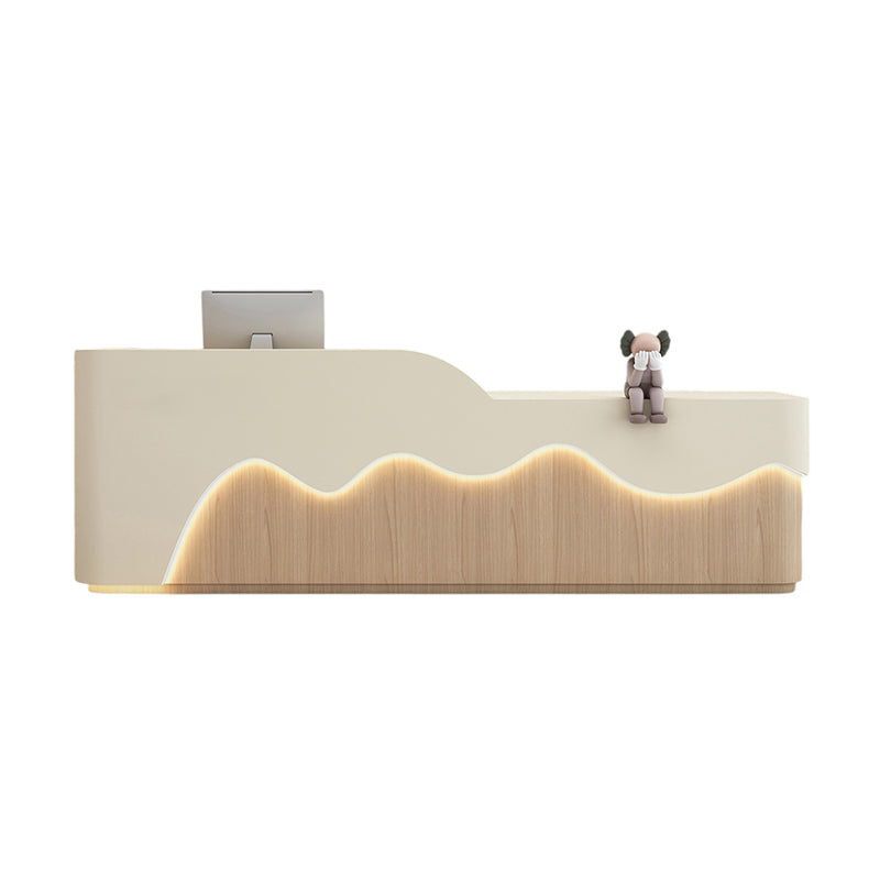 ArvionFurn LED Reception Desk Counter, 120–400cm, Custom Logo, No Assembly
