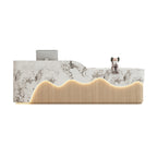 ArvionFurn LED Reception Desk Counter, 120–400cm, Custom Logo, No Assembly