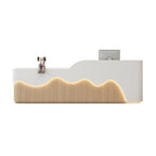 ArvionFurn LED Reception Desk Counter, 120–400cm, Custom Logo, No Assembly