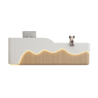 ArvionFurn LED Reception Desk Counter, 120–400cm, Custom Logo, No Assembly