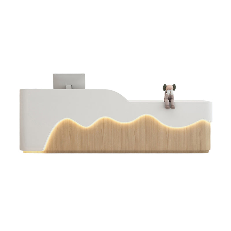 ArvionFurn LED Reception Desk Counter, 120–400cm, Custom Logo, No Assembly