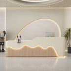 ArvionFurn LED Reception Desk Counter, 120–400cm, Custom Logo, No Assembly