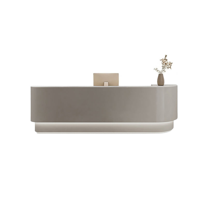 ArvionFurn Modern Curved Lacquer Reception Desk & Counter, 120–450cm, No Assembly