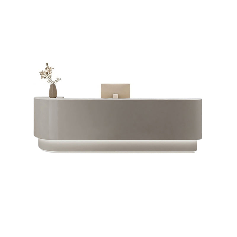 ArvionFurn Modern Curved Lacquer Reception Desk & Counter, 120–450cm, No Assembly
