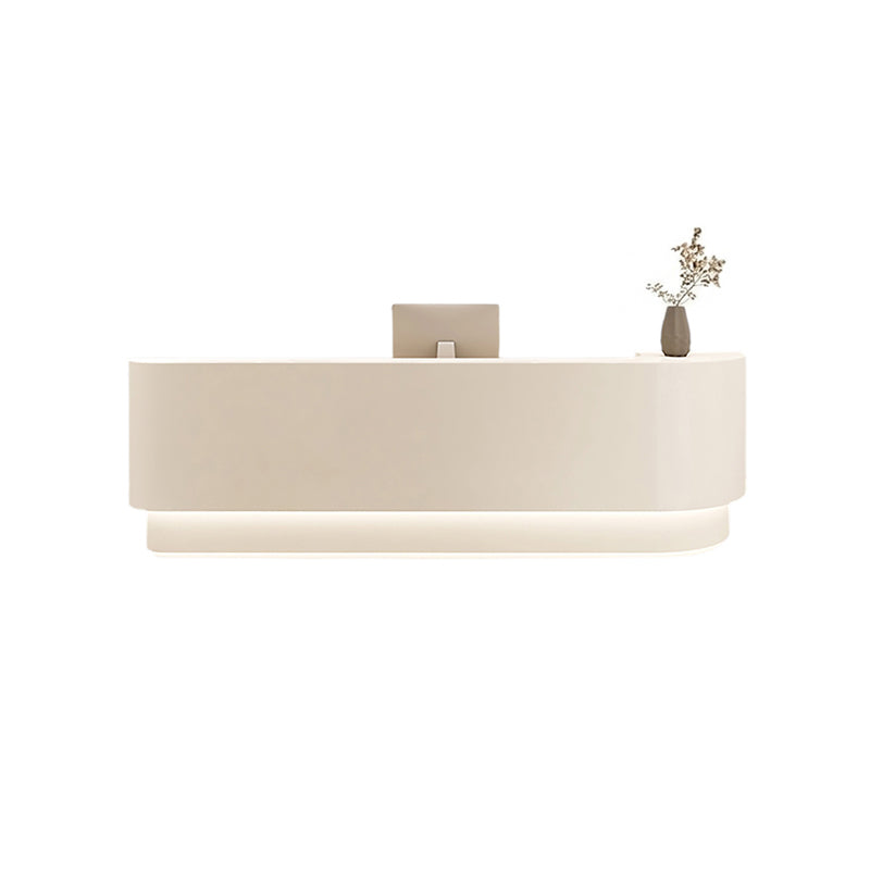 ArvionFurn Modern Curved Lacquer Reception Desk & Counter, 120–450cm, No Assembly