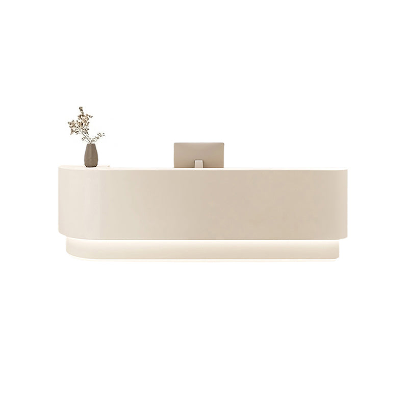 ArvionFurn Modern Curved Lacquer Reception Desk & Counter, 120–450cm, No Assembly
