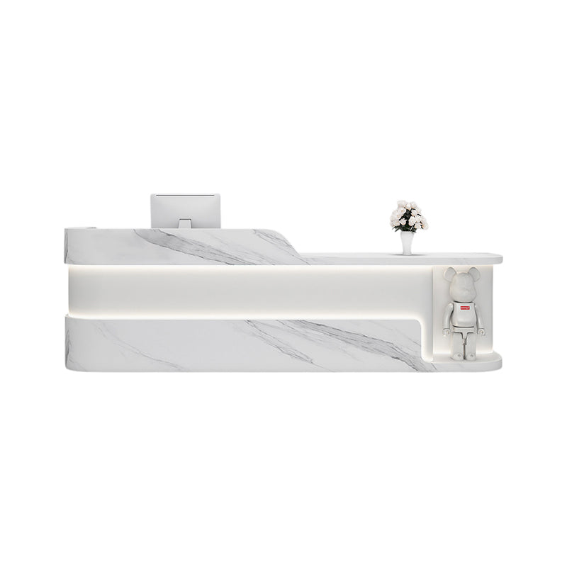 ArvionFurn Lacquer Reception Counter with Custom Logo, 120–400cm, Multiple Colors, No Assembly