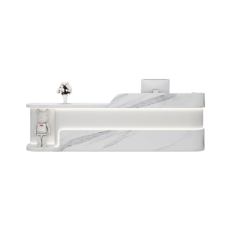 ArvionFurn Lacquer Reception Counter with Custom Logo, 120–400cm, Multiple Colors, No Assembly