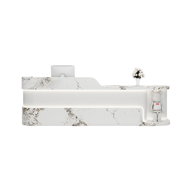 ArvionFurn Lacquer Reception Counter with Custom Logo, 120–400cm, Multiple Colors, No Assembly