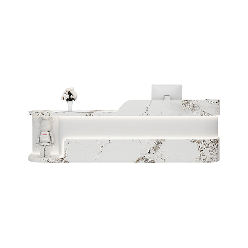 ArvionFurn Lacquer Reception Counter with Custom Logo, 120–400cm, Multiple Colors, No Assembly