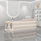 ArvionFurn Lacquer Reception Counter with Custom Logo, 120–400cm, Multiple Colors, No Assembly