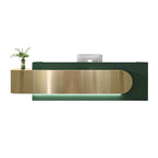 ArvionFurn Stainless Steel Reception Counter with Work & Storage Space, 120–400cm, Custom Logo