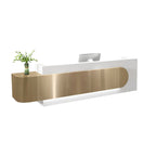 ArvionFurn Stainless Steel Reception Counter with Work & Storage Space, 120–400cm, Custom Logo