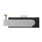 ArvionFurn Stainless Steel Reception Counter with Work & Storage Space, 120–400cm, Custom Logo