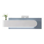 ArvionFurn Stainless Steel Reception Counter with Work & Storage Space, 120–400cm, Custom Logo
