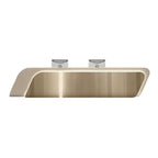 Large Reception Desk with LED Ambient Lighting, Lacquer & Stainless Steel Finish, 100–500cm | ArvionFurn