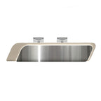 Large Reception Desk with LED Ambient Lighting, Lacquer & Stainless Steel Finish, 100–500cm | ArvionFurn