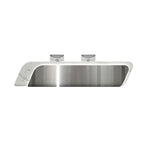 Large Reception Desk with LED Ambient Lighting, Lacquer & Stainless Steel Finish, 100–500cm | ArvionFurn