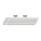 Large Reception Desk with LED Ambient Lighting, Lacquer & Stainless Steel Finish, 100–500cm | ArvionFurn