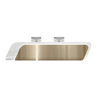 Large Reception Desk with LED Ambient Lighting, Lacquer & Stainless Steel Finish, 100–500cm | ArvionFurn