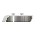 Large Reception Desk with LED Ambient Lighting, Lacquer & Stainless Steel Finish, 100–500cm | ArvionFurn
