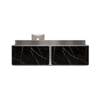 Marble-Look Stainless Steel Reception Desk with Drawers & Storage, 120–500cm | ArvionFurn
