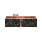 Marble-Look Stainless Steel Reception Desk with Drawers & Storage, 120–500cm | ArvionFurn