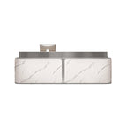 Marble-Look Stainless Steel Reception Desk with Drawers & Storage, 120–500cm | ArvionFurn