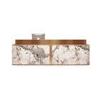 Marble-Look Stainless Steel Reception Desk with Drawers & Storage, 120–500cm | ArvionFurn