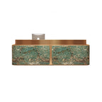Marble-Look Stainless Steel Reception Desk with Drawers & Storage, 120–500cm | ArvionFurn